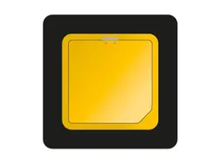 Circulaire Afvalbak BrickBin met klepdeksel 65 Liter Zwart Geel