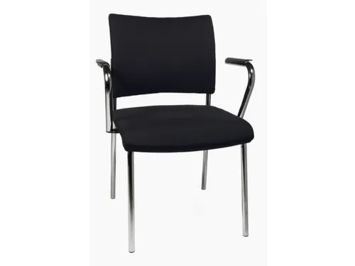 Bezoekersstoel Armleuningen Zwart Stof 430x480x450mm