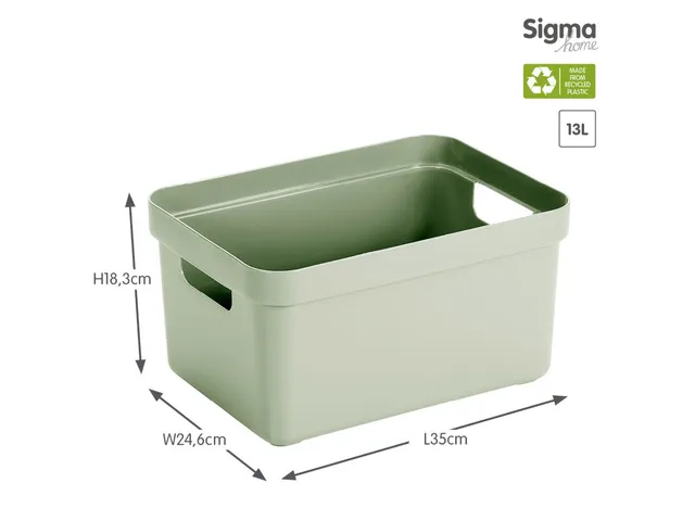 Sigma Home opbergbox 13L groen - 35x24,6x18,3cm