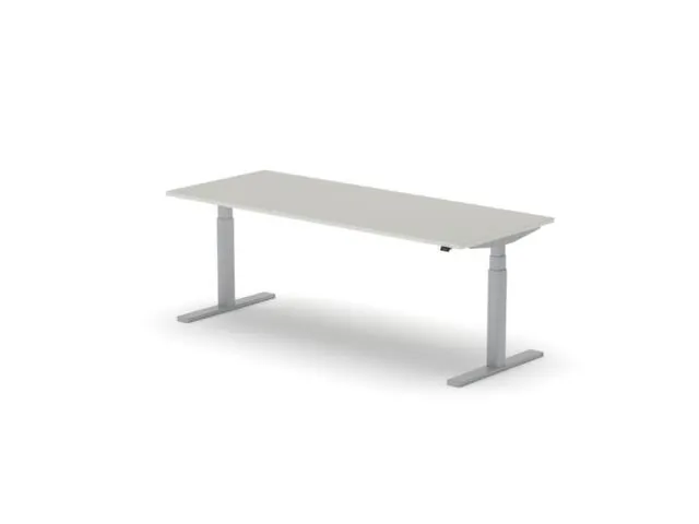 Elektrisch ihv bureau,HxBxD 650-1310x2000x800mm,blad lichtgrijs