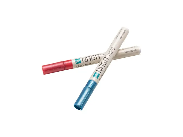 Marqueur craie Naga 2mm bleu/rouge métallique 2 pièces