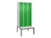 locker met bank,voor scheiding van kleding,HxBxD 2120x900x815mm,3vak