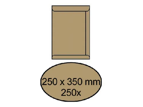 Envelop Akte 250x350mm Zelfklevend 90gr Bruin