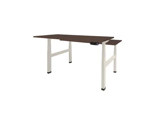 Dextro Plus Duo Zit-sta Bureau Elektrisch 140x80 Logan Eiken 25mm Wit