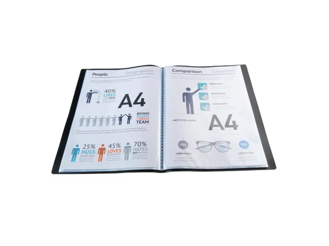 Protège-documents en polypropylène souple OPAK 80 vues - A4 - Noir