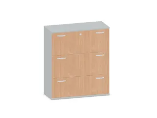 hangmappenkast 1150x1000x430mm 3hangmappenframes Lichtgrijs + Beuken - 1