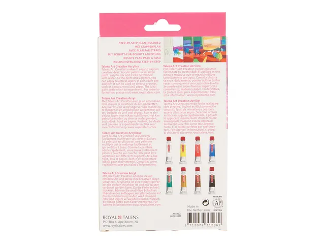 Acrylverf Talens Art Creation met stappenplan 12ml set à 8 kleuren