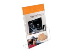 OUTLET Folderstandaard A4 Acryl Staand Met Bak Voordeelbundel