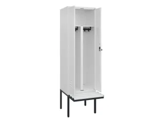 PBM-locker met bank,HxBxD 2120x600x815mm,2vak,vak B 300mm,draaigrendel - 2