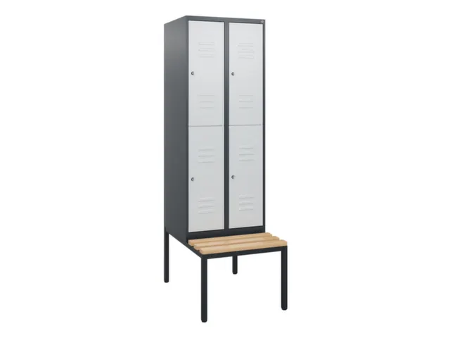 Dubbeldekse dekenkist,HxBxD 1950x600x815mm,2x2vak.,vak B 300mm