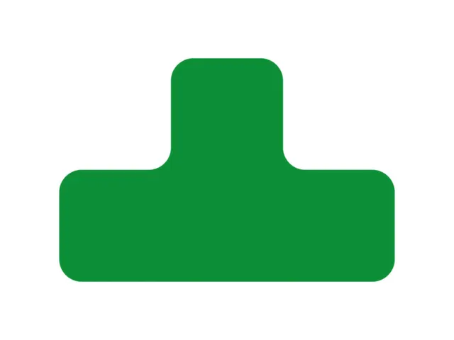 plaksymbool,T-vorm,markering HxB 100x150mm,PVC,groen