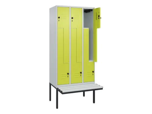 Z-garderobekast,HxBxD 2120x900x815mm,6vak,vak B 300mm,draaigrendel