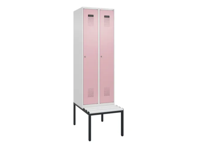 locker met bank,voor scheiding van kleding,HxBxD 2120x600x815mm,2vak