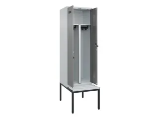 PBM-locker met bank,HxBxD 2120x600x815mm,2vak,vak B 300mm,draaigrendel - 1
