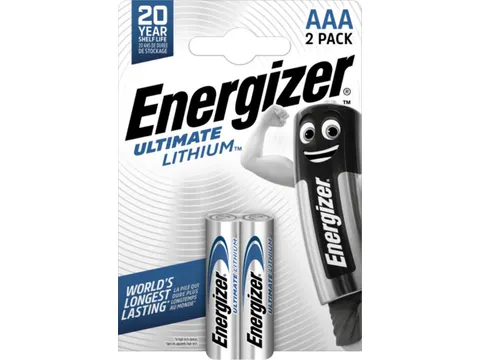 batterijen Lithium AAA, blister van 2 stuks