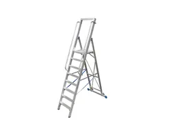 verrijdbare treden-platformladder eenzijdig 8treden stand H 1 9m
