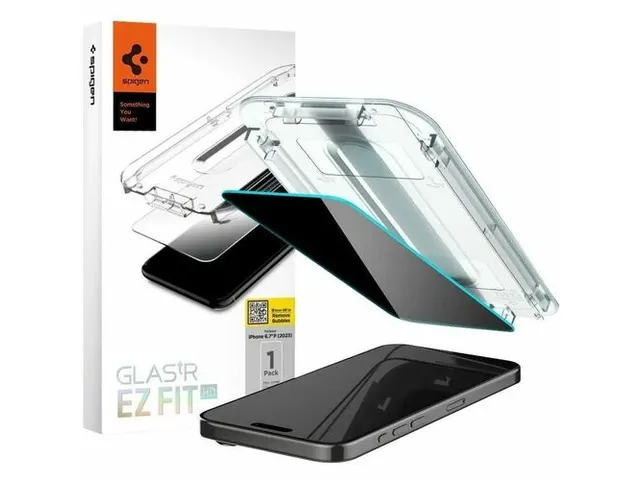 Spigen AGL07118 Privacy Screen Protector iPhone 15 Pro Max Glas.tR EZ