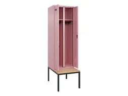 locker met bank,voor scheiding van kleding,HxBxD 2120x600x815mm,2vak