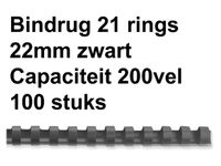 Bindrug GBC 22mm 21-rings A4 zwart 100stuks
