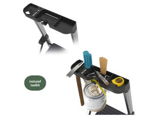Huishoudtrap BRASQ 4 treden aluminium SLA400 zilver - 5