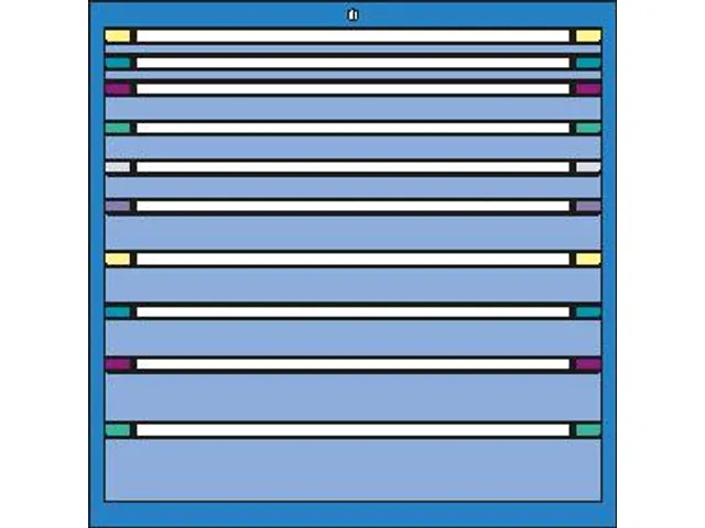 ladekast HxBxD 1000x805x695mm 10laden RAL7035 front RAL7035