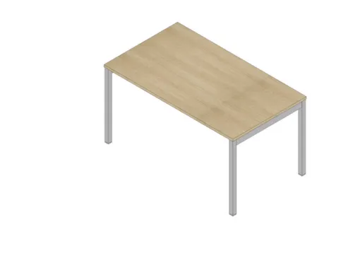 bureau HxBxD 730x1400x800mm blad eiken 4-voeten aluminium