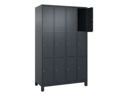 lockerkast,HxBxD 1950x1200x500mm,4x3vakken,vak B 300mm,cil.-slot