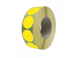 Etiketten Op Rol 50mm Fluor Geel Met Dispenser 500 Stuks - 1