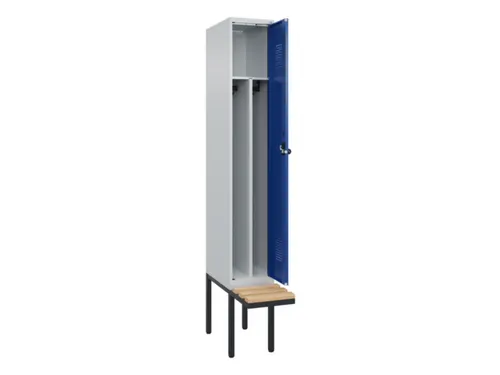 locker met bank,voor scheiding van kleding,HxBxD 2120x300x815mm,1vak
