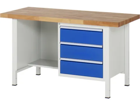 werkbank,HxBxD 840-1040x1500x700mm,beukblad,draagverm. 1250kg,4voeten