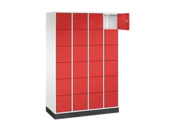 lockerkast,HxBxD 1950x1220x500mm,4x6vakken,cil.-slot,sokkel