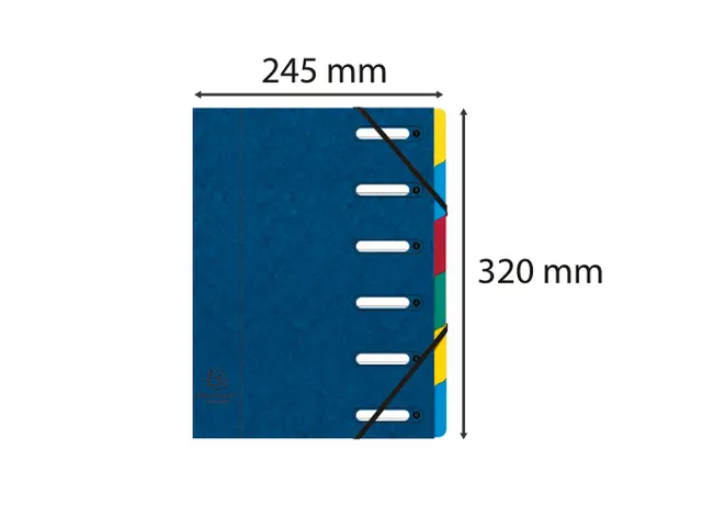 Sorteermap Harmonika vensters 6 vak blau