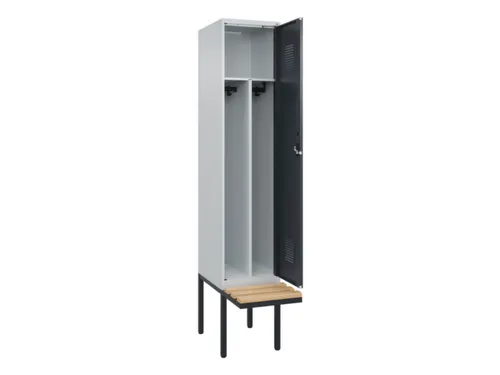 locker met bank,voor scheiding van kleding,HxBxD 2120x400x815mm,1vak