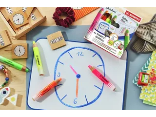Whiteboardpotlood STABILO MARKdry 4 stuks neon kleuren - 10