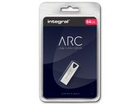 Integral Arc Usb-Stick 2.0, 64Gb, Zilver