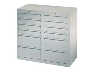 ladekast HxBxD 900x1000x500mm 12laden RAL7035 front RAL7035 - 2