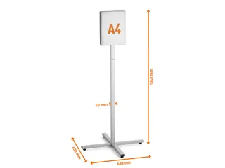 Vloerstandaard info stand outdoor A4 grijs - 10