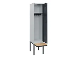 locker met bank,HxBxD 1950x400x815mm,1vak,vak B 400mm,cilinderslot