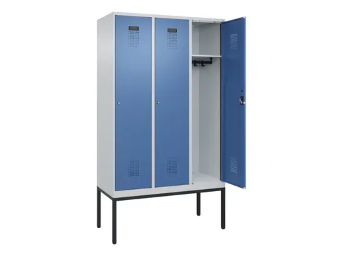 locker,HxBxD 2120x1200x500mm,3vak,vak B 400mm,cil.-slot,voetonderstel