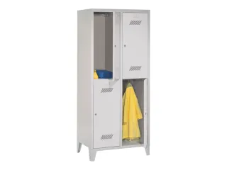 dubbeldekse locker,HxBxD 1850x800x500mm,2x2vak.,RAL7035,front RAL7035 - 2