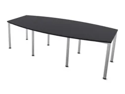 vergadertafel,HxBxD 740x2400x1200mm,vatvormig,CC-zwart