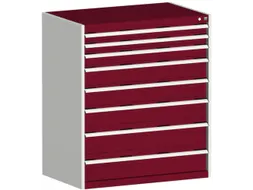 ladekast HxBxD 1200x1050x750mm 8laden RAL7035 front RAL3004