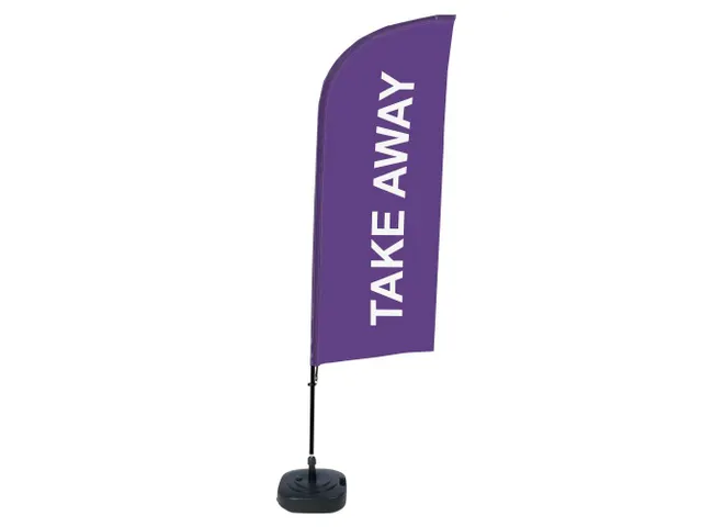 Promotievlag Alu Wind complete set "TAKE AWAY" Paars