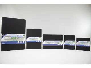 Schetsboek Kangaro A5 zwart PU HC 80 blad 140gr roomwit met elastiek e - 13