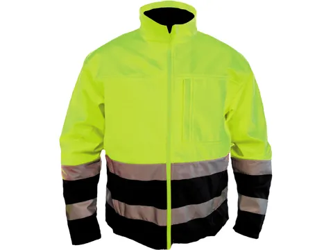 M-Wear 1300 softshell jas Fluo Geel Marine Blauw Maat XXL
