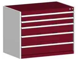 ladekast 800x1050x650mm 5laden zware lasten RAL7035 front RAL3004
