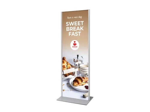 Totem Paneel+ Dubbelzijdige Display 594x1682mm (2xA1) Zilver frame