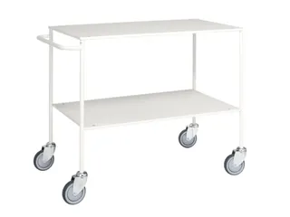 tafelwagen,draagverm. 150kg,2xstaalplaat,staaletage,wit,TPE-banden - 1