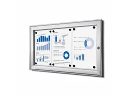 Vergrendelbaar vitrine mededelingenbord Indoor/Outdoor 3xA4 Zilver