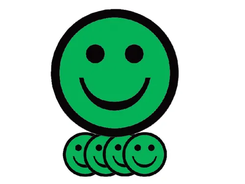 Magneet smiley 50mm emotie blij groen 5 stuks